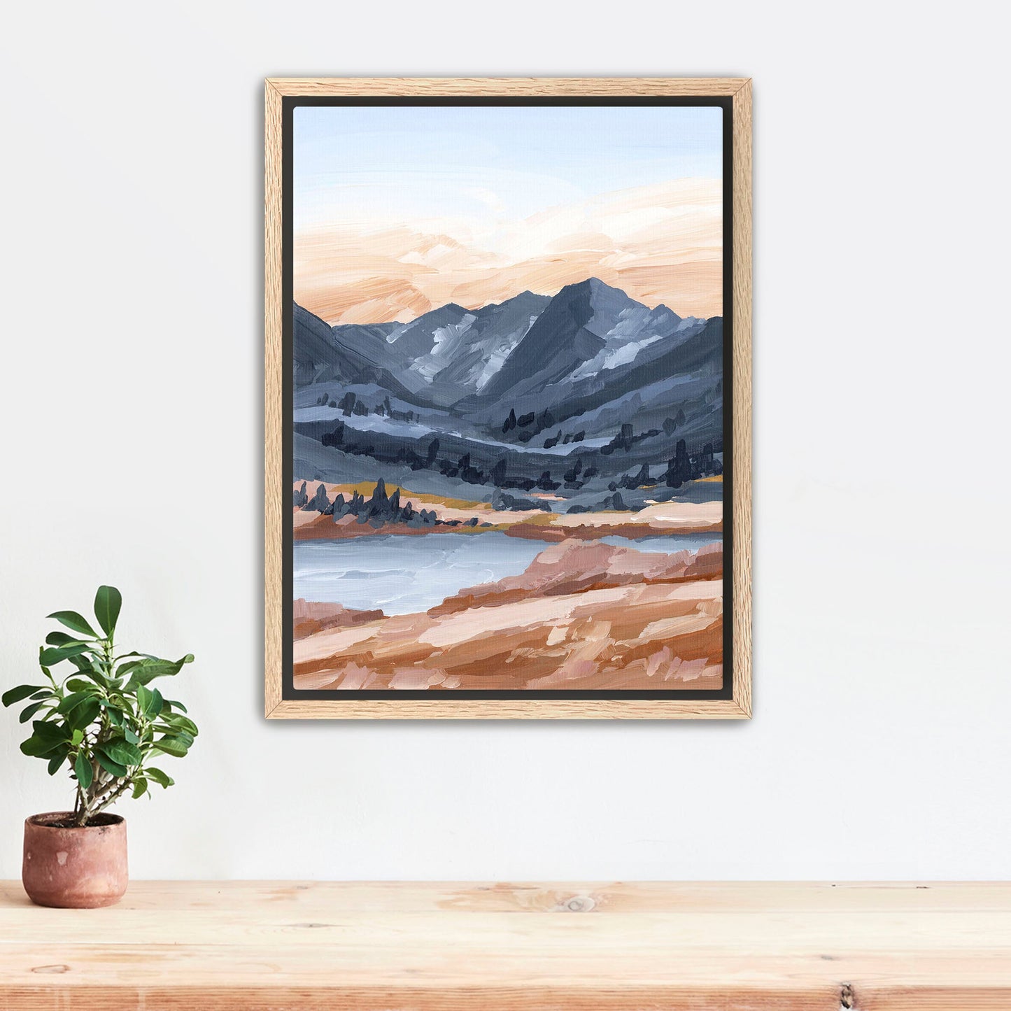 ’Last Light’ Art Print Stretched Canvas / 8x10 in / Oak Frame Maroon Bells Aspen Wall Artwork Colorado Fourteener
