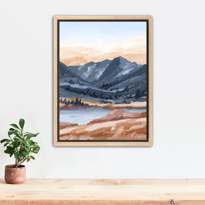 ’Last Light’ Art Print - Stretched Canvas / 8x10 in / Oak Frame - Maroon Bells Aspen Wall - Artwork - Colorado