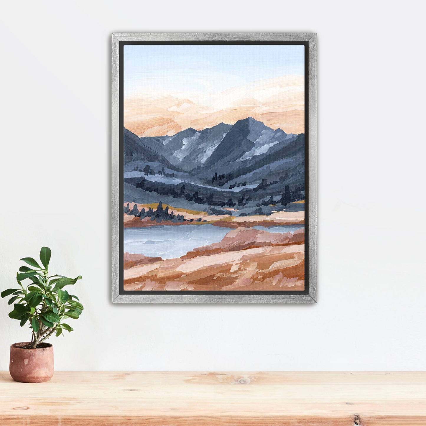 ’Last Light’ Art Print Stretched Canvas / 8x10 in / Silver Frame Maroon Bells Aspen Wall Artwork Colorado Fourteener