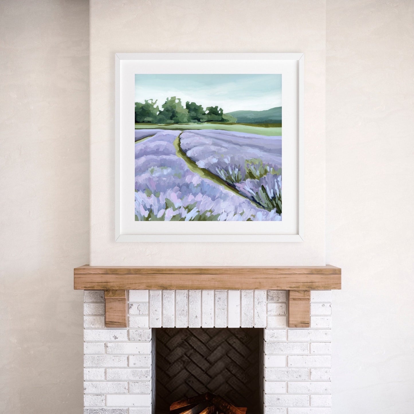 ’Lavender Foothills’ Art Print - Lavender Field Wall - Artwork - Landscape - Mountain