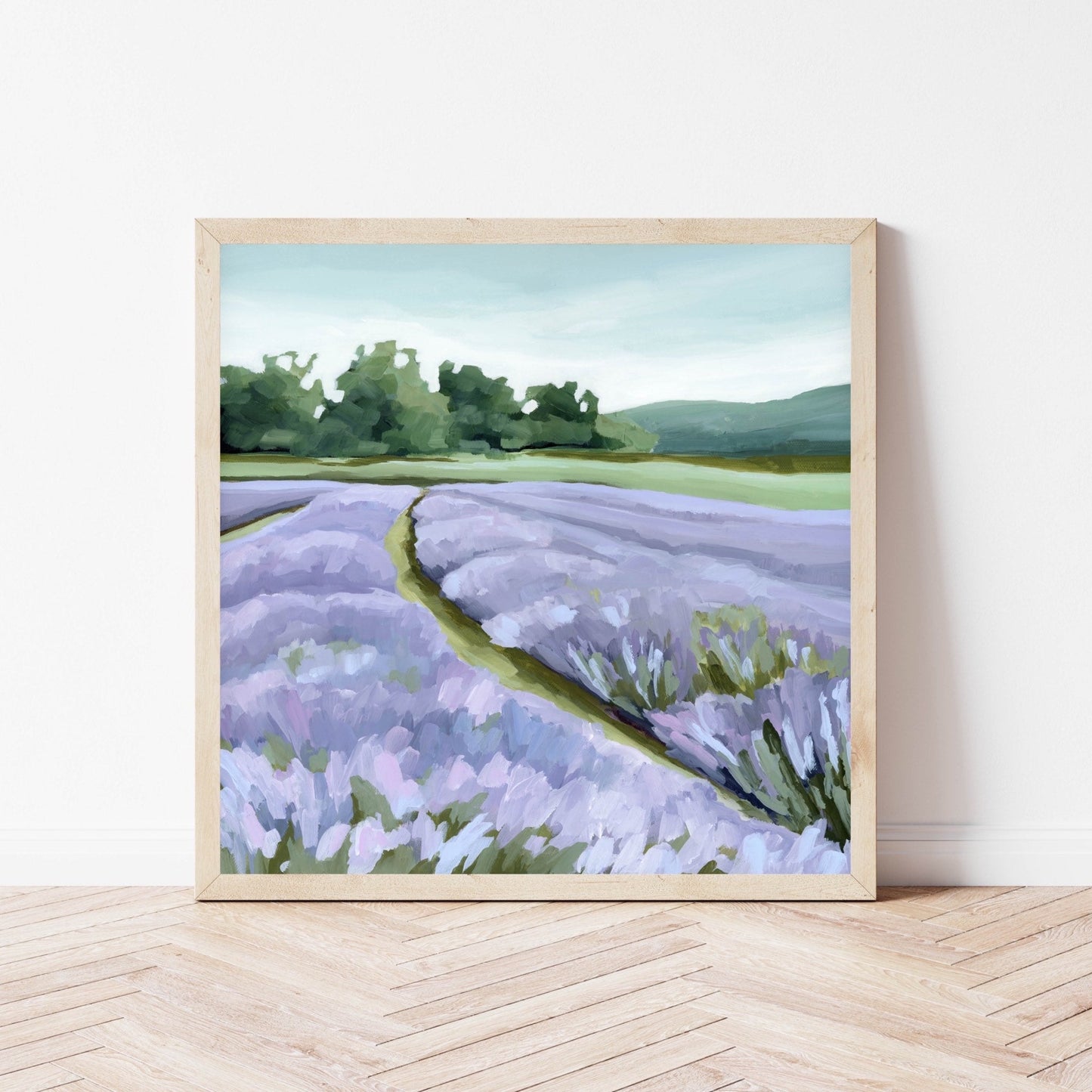 ’Lavender Foothills’ Art Print - Lavender Field Wall - Artwork - Landscape - Mountain