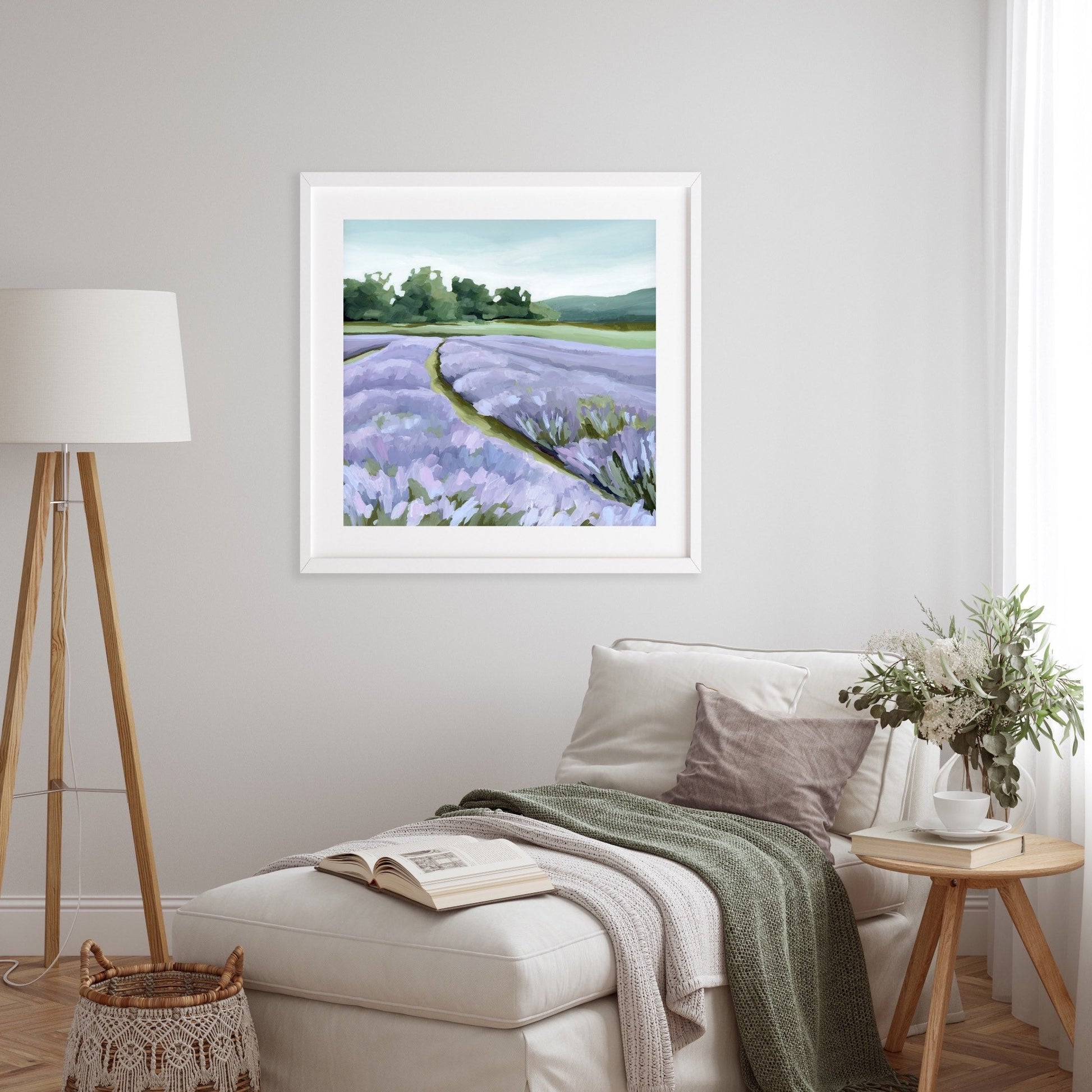 ’Lavender Foothills’ Art Print - Lavender Field Wall - Artwork - Landscape - Mountain