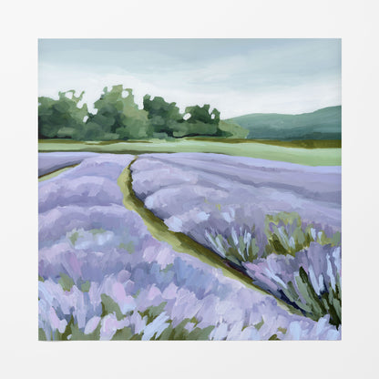 ’Lavender Foothills’ Art Print - Rolled Canvas / 12x12 in / No Frame - Lavender Field Wall - Artwork - Landscape