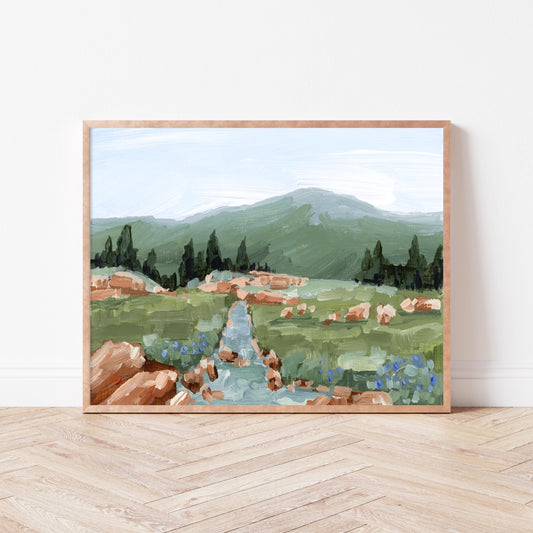 look up colorado landscape painting art print