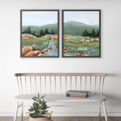 ’Look Up’ Diptych Art Print || Set of 2 - abstract - Artwork - Colorado