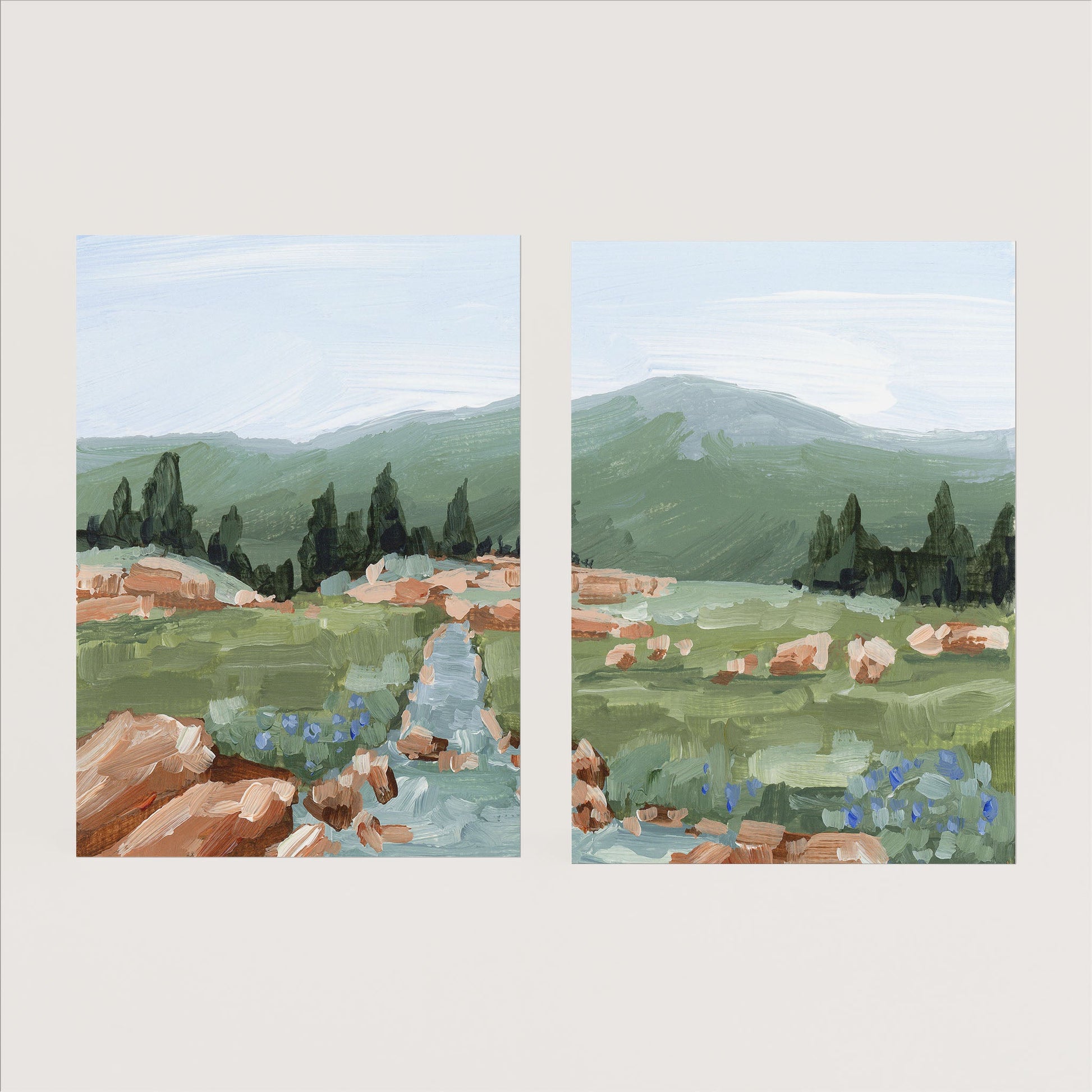 ’Look Up’ Diptych Art Print || Set of 2 - Paper / 5x7 in / No Frame - abstract - Artwork - Colorado