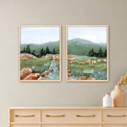 ’Look Up’ Diptych Art Print || Set of 2 - Paper / 5x7 in / Oak Frame - abstract - Artwork - Colorado