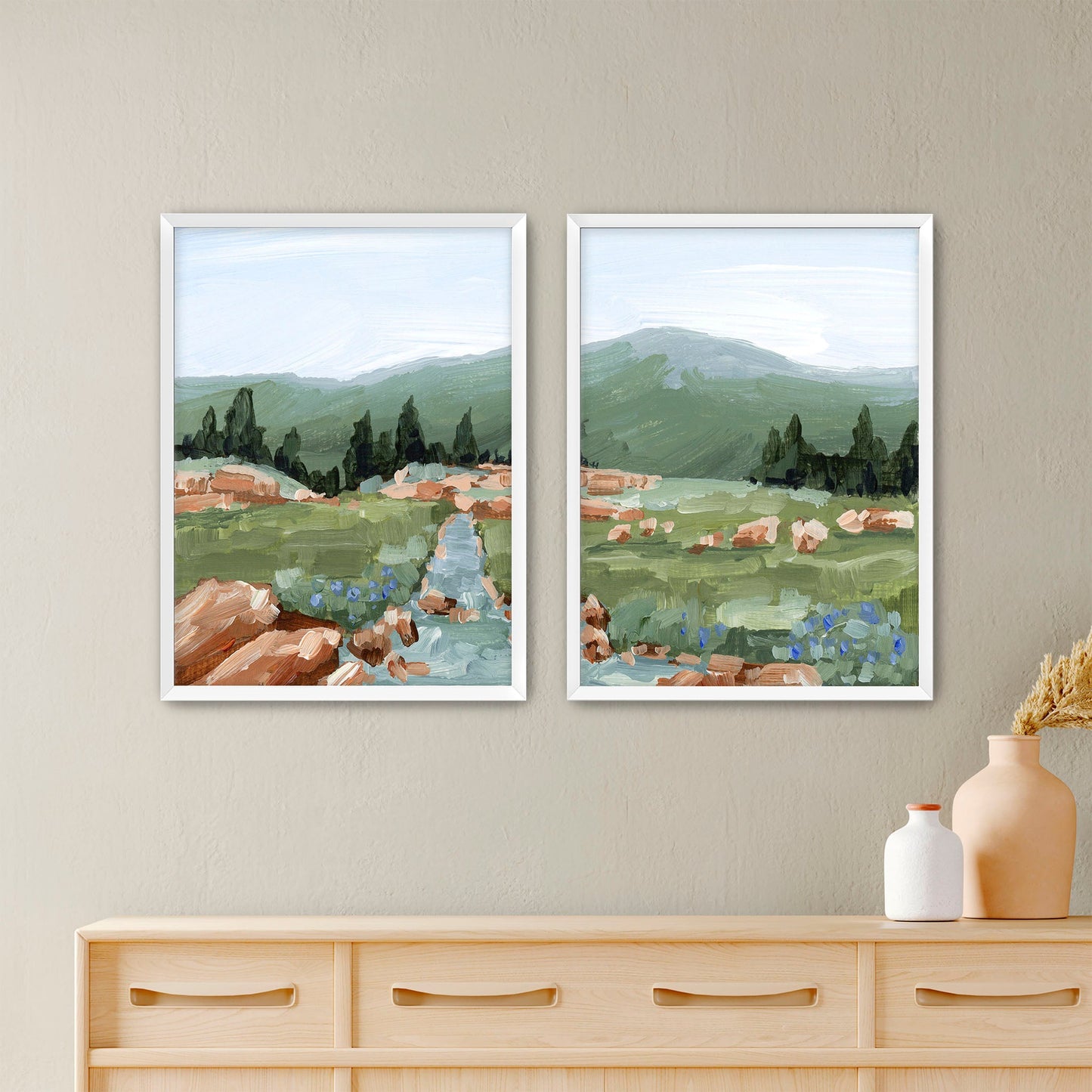 ’Look Up’ Diptych Art Print || Set of 2 - Paper / 5x7 in / White Frame - abstract - Artwork - Colorado