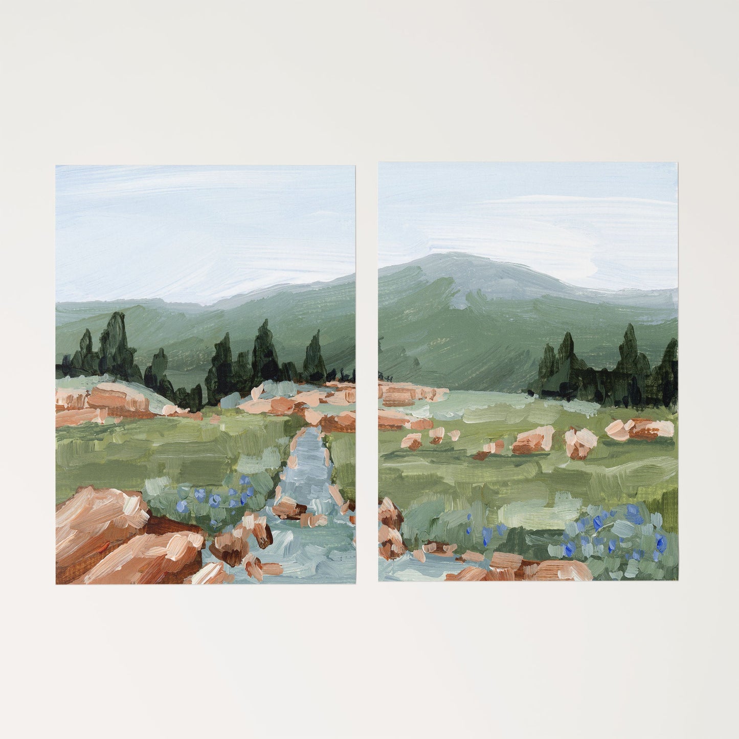 ’Look Up’ Diptych Art Print || Set of 2 - Rolled Canvas / 8x10 in / No Frame - abstract - Artwork - Colorado