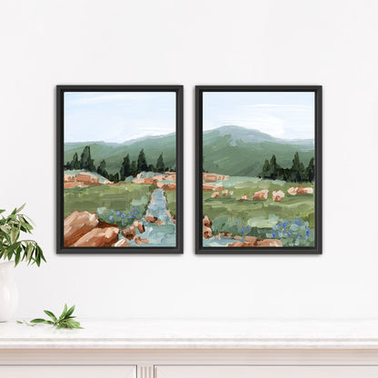 ’Look Up’ Diptych Art Print || Set of 2 - Stretched Canvas / 8x10 in / Black Frame - abstract - Artwork - Colorado