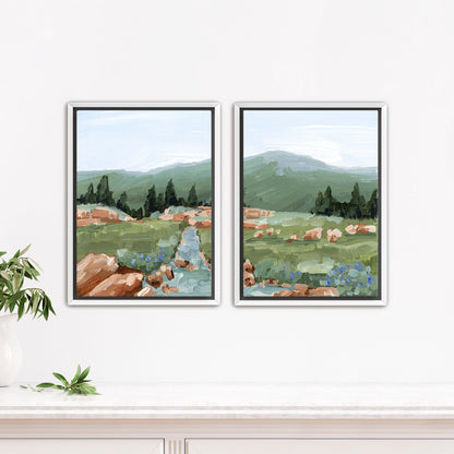 ’Look Up’ Diptych Art Print || Set of 2 - Stretched Canvas / 8x10 in / White Frame - abstract - Artwork - Colorado