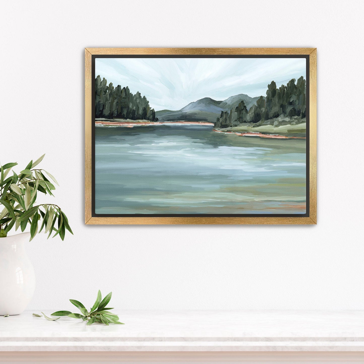 ’Looking for Treasures’ Art Print - Stretched Canvas / 8x10 in / Gold Frame - Mountain Lake Wall - Colorado - Landscape