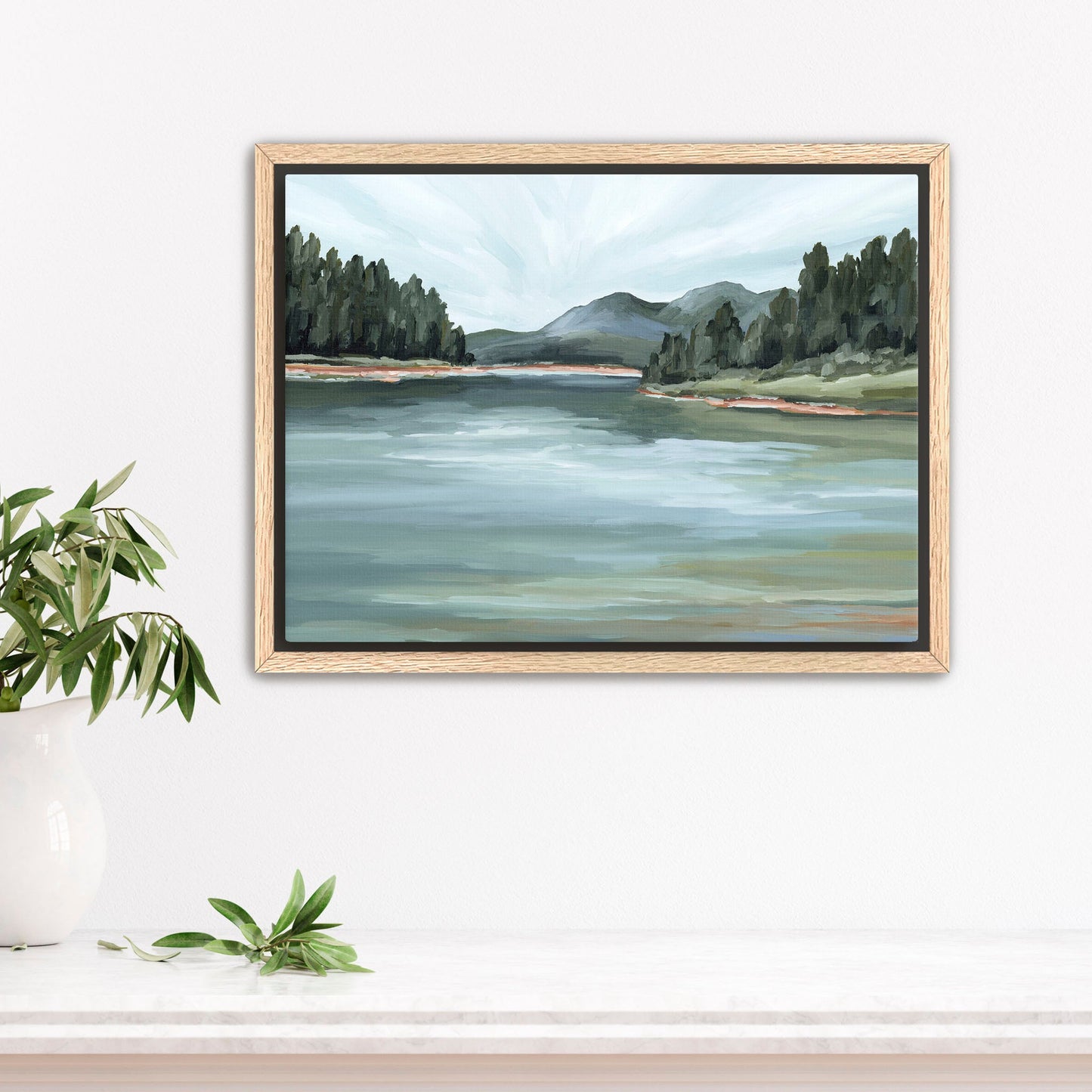 ’Looking for Treasures’ Art Print - Stretched Canvas / 8x10 in / Oak Frame - Mountain Lake Wall - Colorado - Landscape