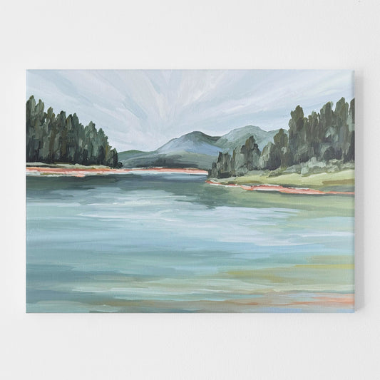 colorado pike national forest abstract landscape mountain painting lake