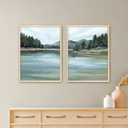 ’Looking for Treasures’ Diptych Art Print || Set of 2 - Paper / 5x7 in / Oak Frame - abstract - Artwork - Colorado