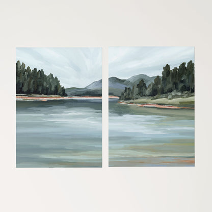 ’Looking for Treasures’ Diptych Art Print || Set of 2 - Rolled Canvas / 8x10 in / No Frame - abstract - Artwork