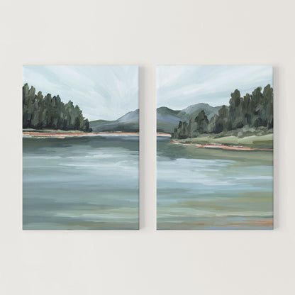 ’Looking for Treasures’ Diptych Art Print || Set of 2 - Stretched Canvas / 8x10 in / No Frame - abstract - Artwork