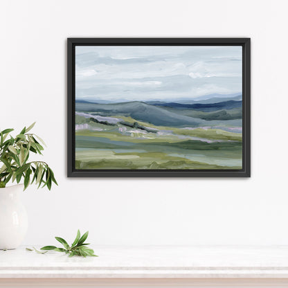 ’Maggie Valley I’ Art Print - Stretched Canvas / 8x10 in / Black Frame - Great Smoky Mountain Wall - Artwork - blue