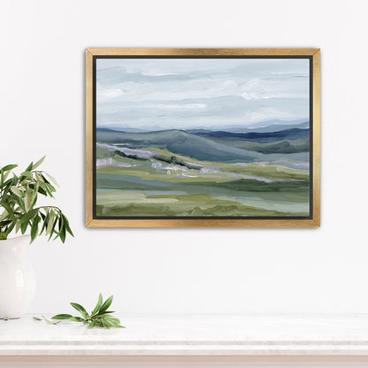 ’Maggie Valley I’ Art Print - Stretched Canvas / 8x10 in / Gold Frame - Great Smoky Mountain Wall - Artwork - blue