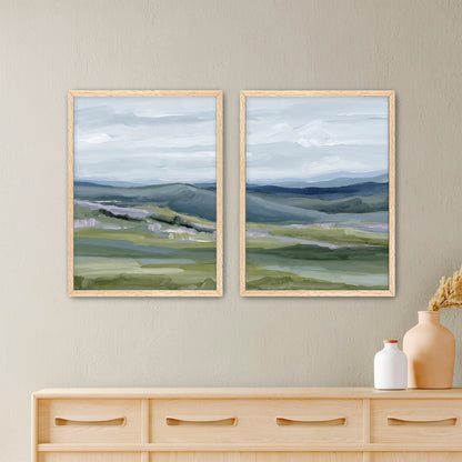 ’Maggie Valley I’ Diptych Art Print || Set of 2 - Paper / 5x7 in / Oak Frame - abstract - Appalachian - appalachian
