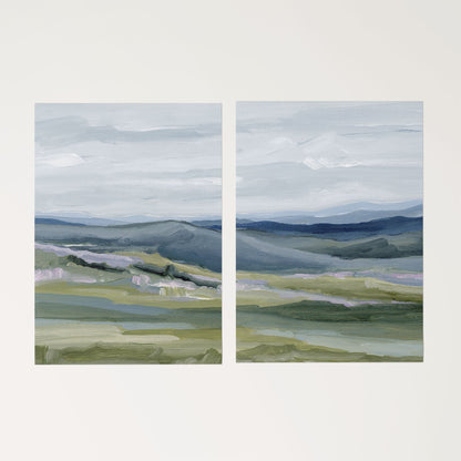 ’Maggie Valley I’ Diptych Art Print || Set of 2 - Rolled Canvas / 8x10 in / No Frame - abstract - Appalachian