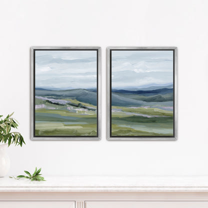 ’Maggie Valley I’ Diptych Art Print || Set of 2 - Stretched Canvas / 8x10 in / Silver Frame - abstract - Appalachian