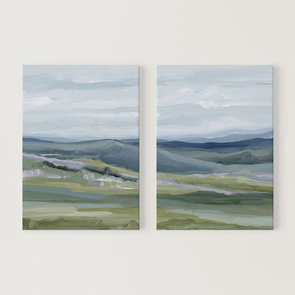 ’Maggie Valley I’ Diptych Art Print || Set of 2 - Stretched Canvas / 8x10 in / No Frame - abstract - Appalachian