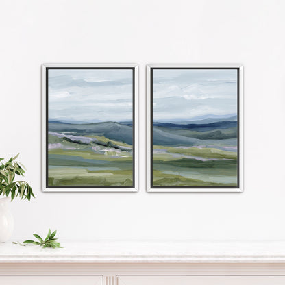 ’Maggie Valley I’ Diptych Art Print || Set of 2 - Stretched Canvas / 8x10 in / White Frame - abstract - Appalachian