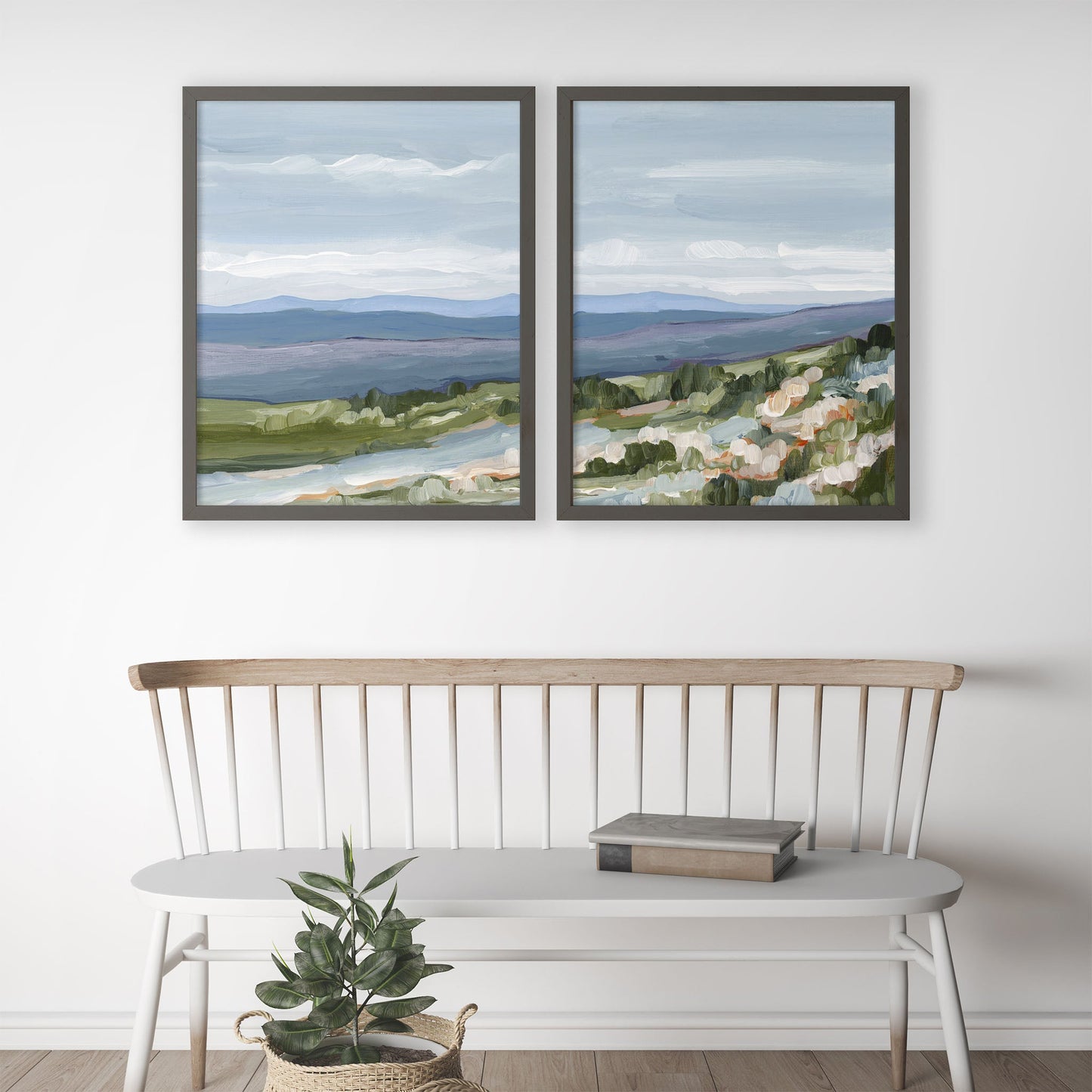 ’Maggie Valley II’ Diptych Art Print || Set of 2 - abstract - Appalachian - appalachian trail - Artwork