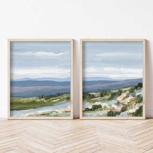 ’Maggie Valley II’ Diptych Art Print || Set of 2 - abstract - Appalachian - appalachian trail - Artwork