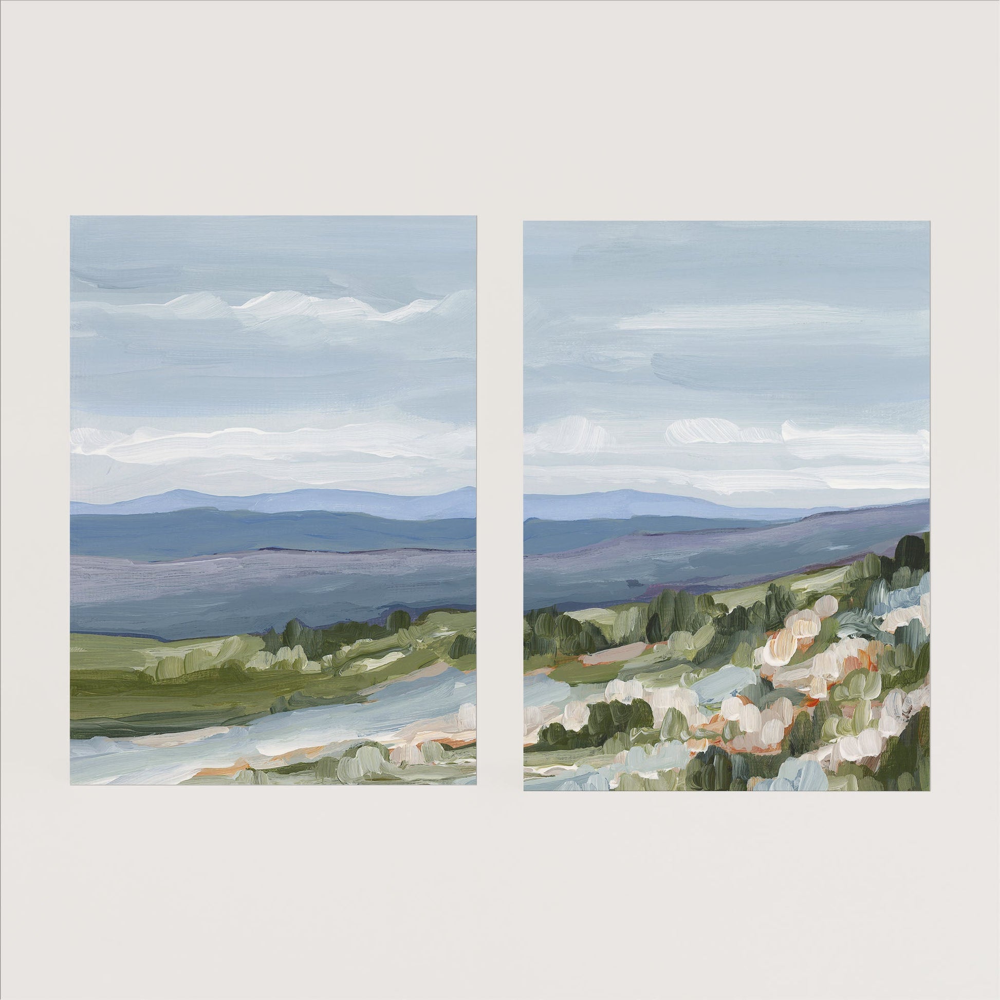 ’Maggie Valley II’ Diptych Art Print || Set of 2 - Paper / 5x7 in / No Frame - abstract - Appalachian - appalachian