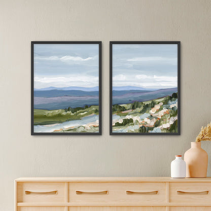 ’Maggie Valley II’ Diptych Art Print || Set of 2 - Paper / 5x7 in / Black Frame - abstract - Appalachian - appalachian
