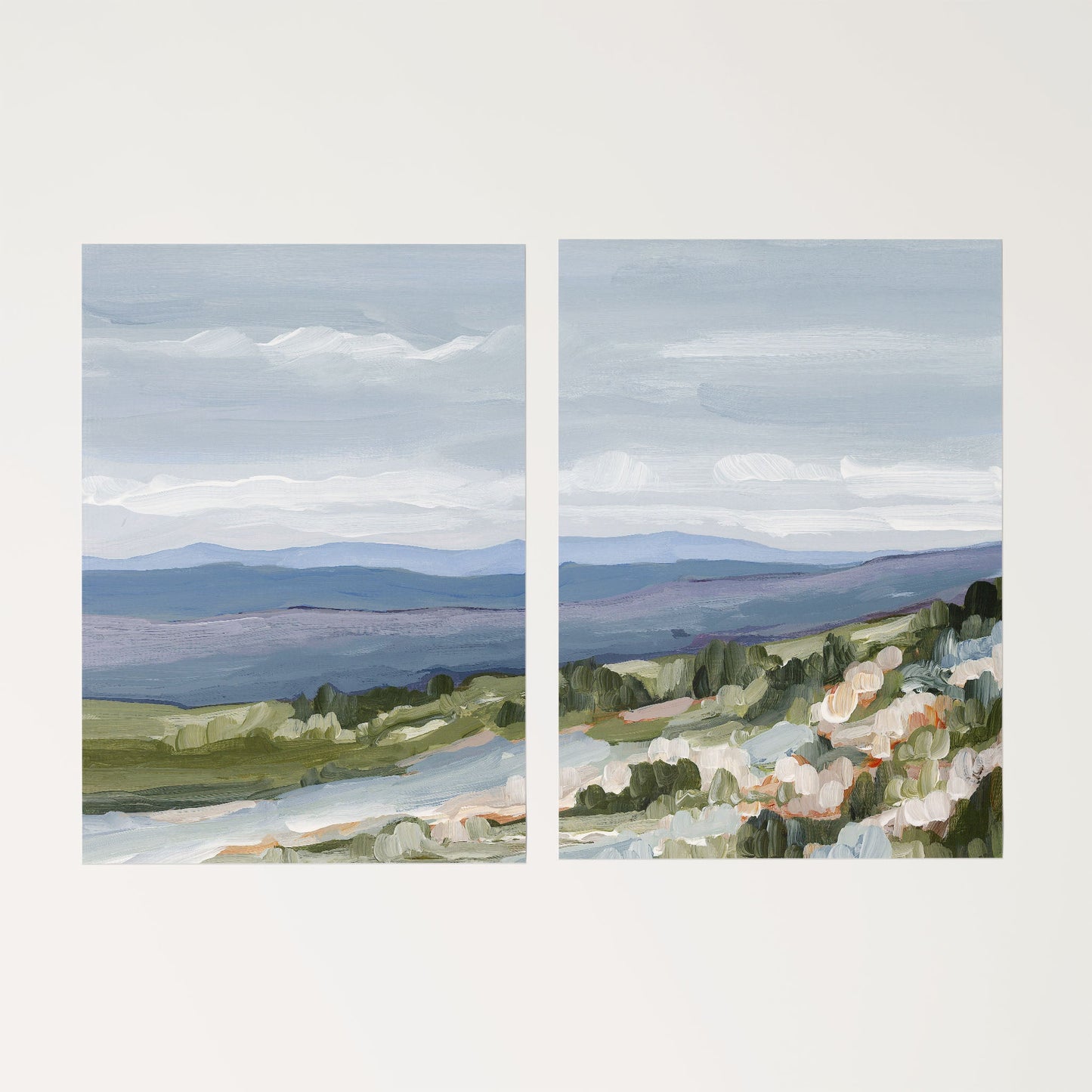 ’Maggie Valley II’ Diptych Art Print || Set of 2 - Rolled Canvas / 8x10 in / No Frame - abstract - Appalachian