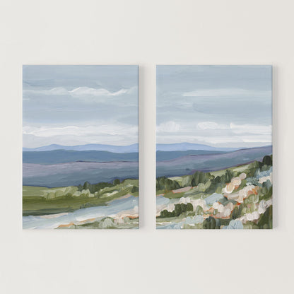 ’Maggie Valley II’ Diptych Art Print || Set of 2 - Stretched Canvas / 8x10 in / No Frame - abstract - Appalachian
