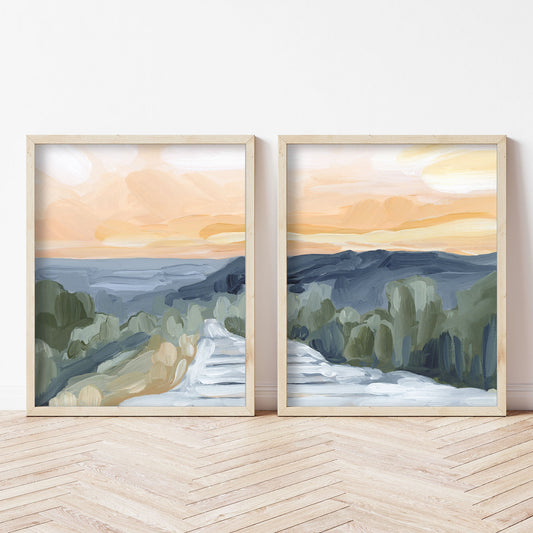 ’Manitou Incline’ Diptych Art Print || Set of 2 - abstract - Artwork - Colorado - Springs