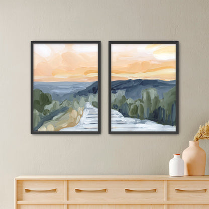 ’Manitou Incline’ Diptych Art Print || Set of 2 - Paper / 5x7 in / Black Frame - abstract - Artwork - Colorado - Springs