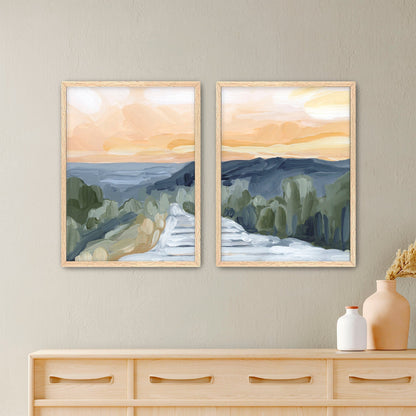 ’Manitou Incline’ Diptych Art Print || Set of 2 - Paper / 5x7 in / Oak Frame - abstract - Artwork - Colorado - Springs