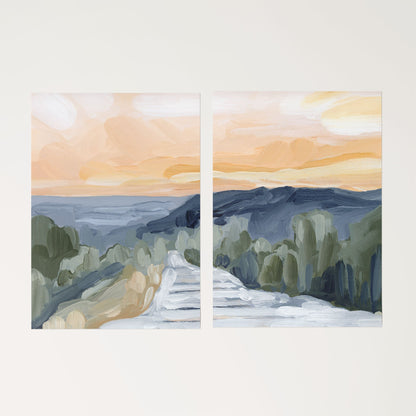 ’Manitou Incline’ Diptych Art Print || Set of 2 - Rolled Canvas / 8x10 in / No Frame - abstract - Artwork - Colorado