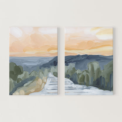 ’Manitou Incline’ Diptych Art Print || Set of 2 - Stretched Canvas / 8x10 in / No Frame - abstract - Artwork - Colorado