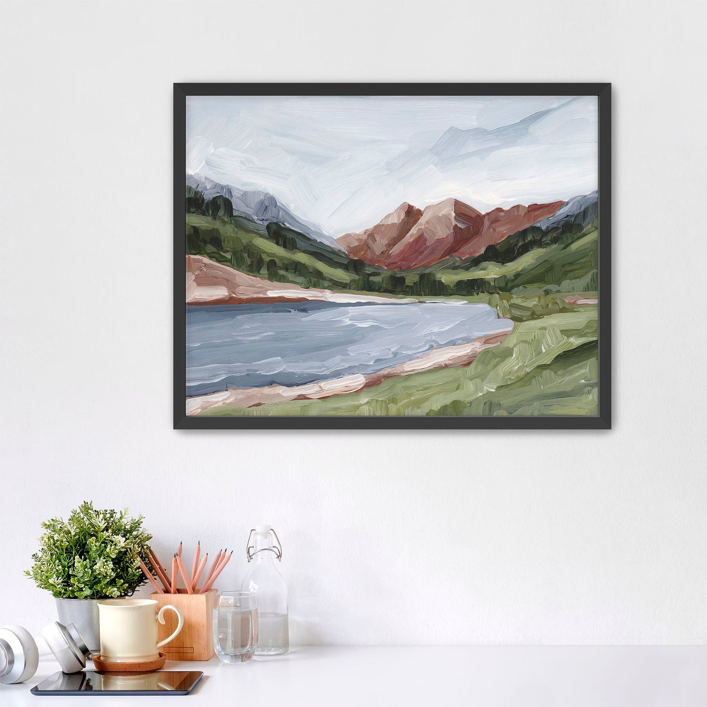 ’Maroon and Blue’ Art Print - Paper / 5x7 in / Black Frame - Maroon Bells Aspen Wall - Artwork - Colorado - Fourteener