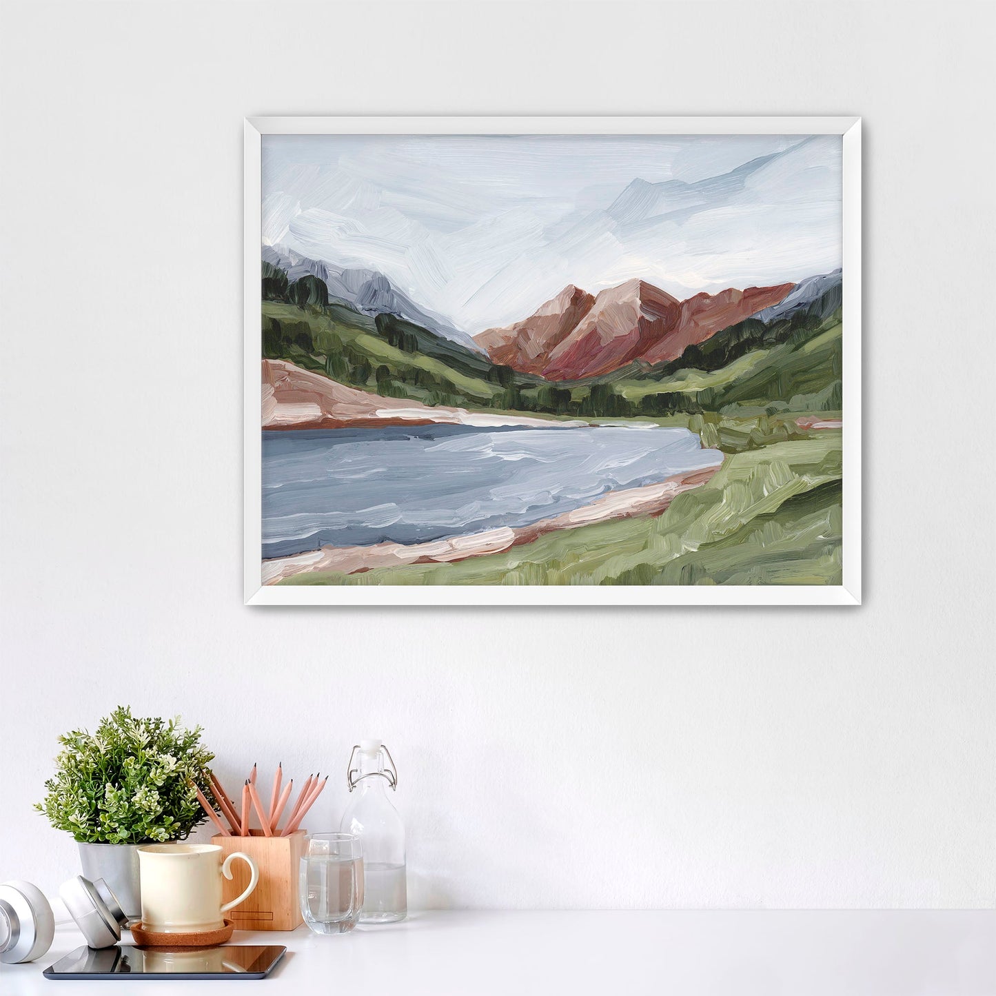 ’Maroon and Blue’ Art Print - Paper / 5x7 in / White Frame - Maroon Bells Aspen Wall - Artwork - Colorado - Fourteener