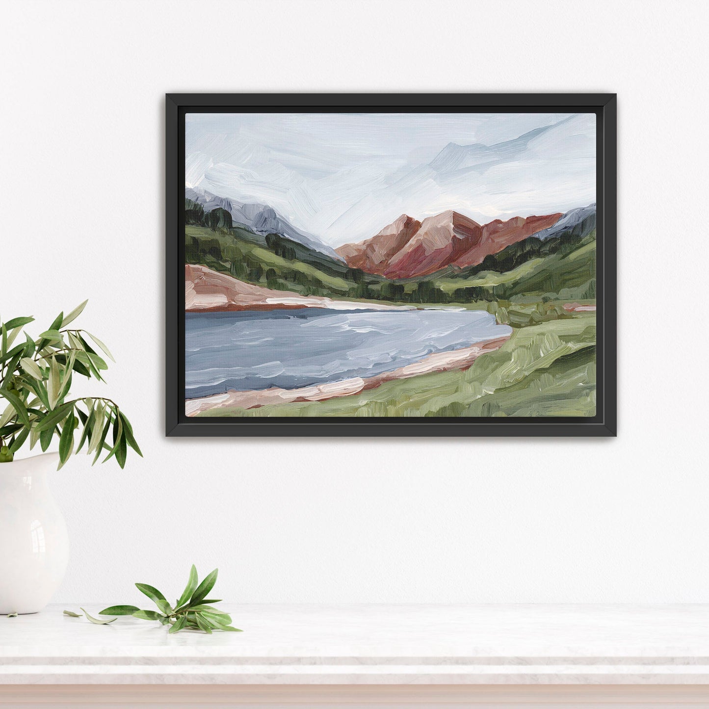 ’Maroon and Blue’ Art Print - Stretched Canvas / 8x10 in / Black Frame - Maroon Bells Aspen Wall - Artwork