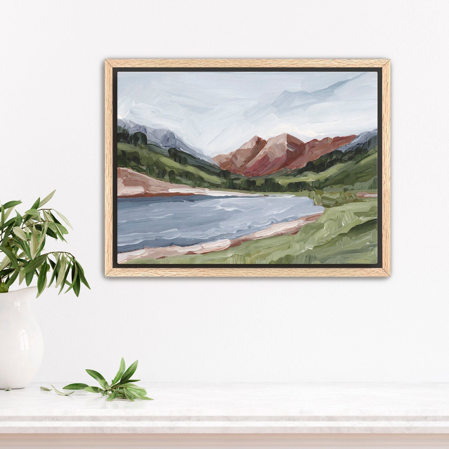 ’Maroon and Blue’ Art Print - Stretched Canvas / 8x10 in / Oak Frame - Maroon Bells Aspen Wall - Artwork - Colorado