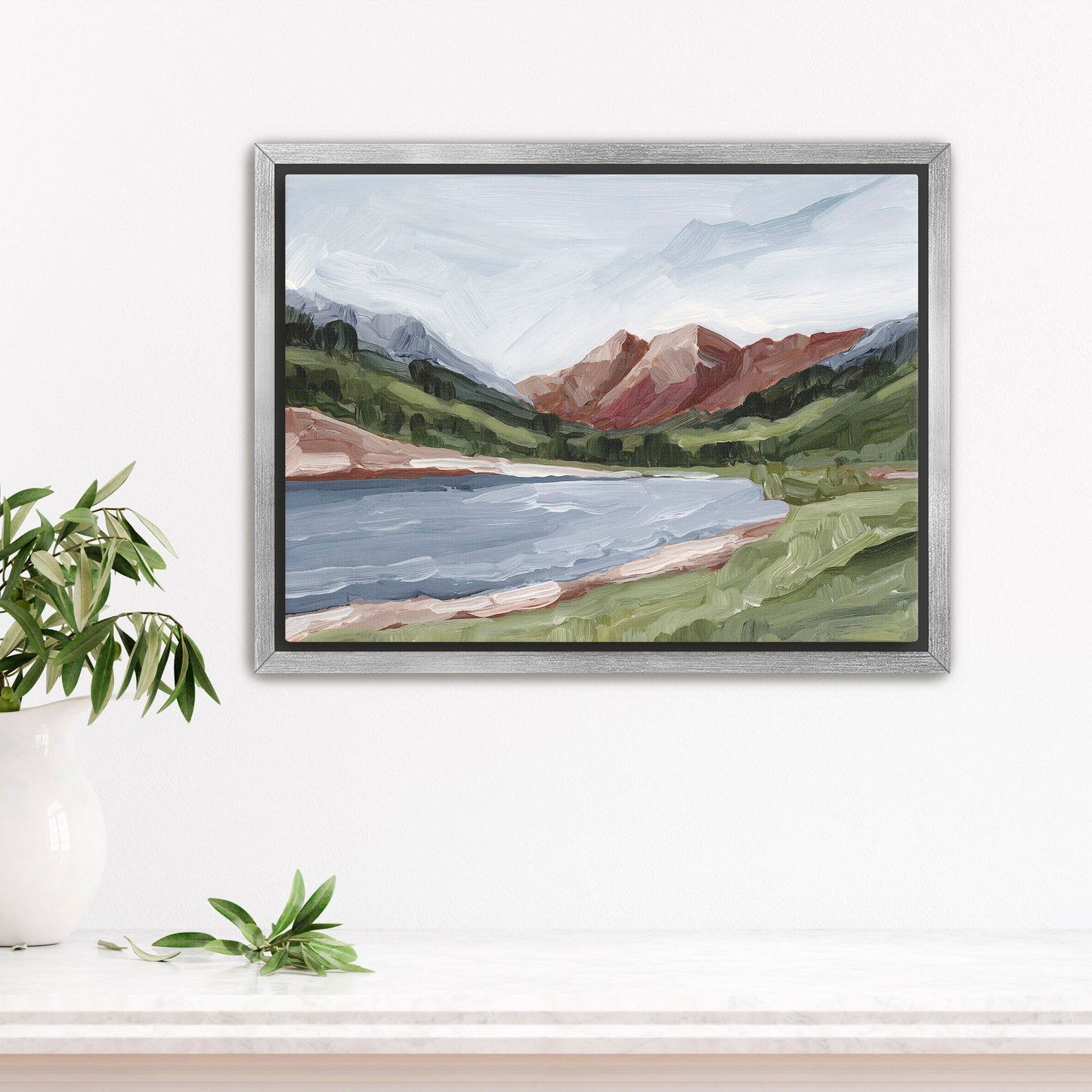 ’Maroon and Blue’ Art Print - Stretched Canvas / 8x10 in / Silver Frame - Maroon Bells Aspen Wall - Artwork