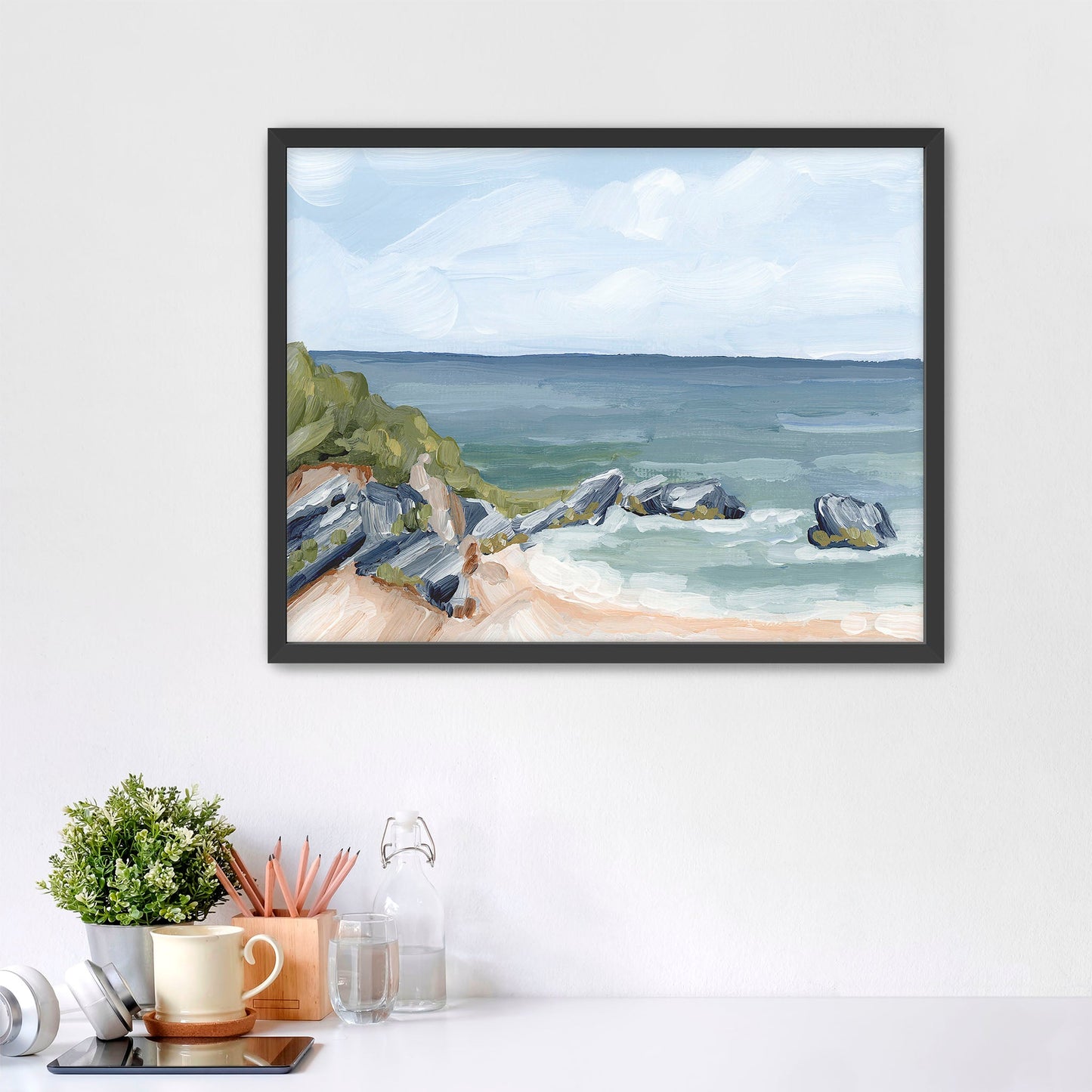 ’Married to the Sea’ Art Print - Paper / 5x7 in / Black Frame - Bermuda Coastal Beach - Atlantic Ocean - coast