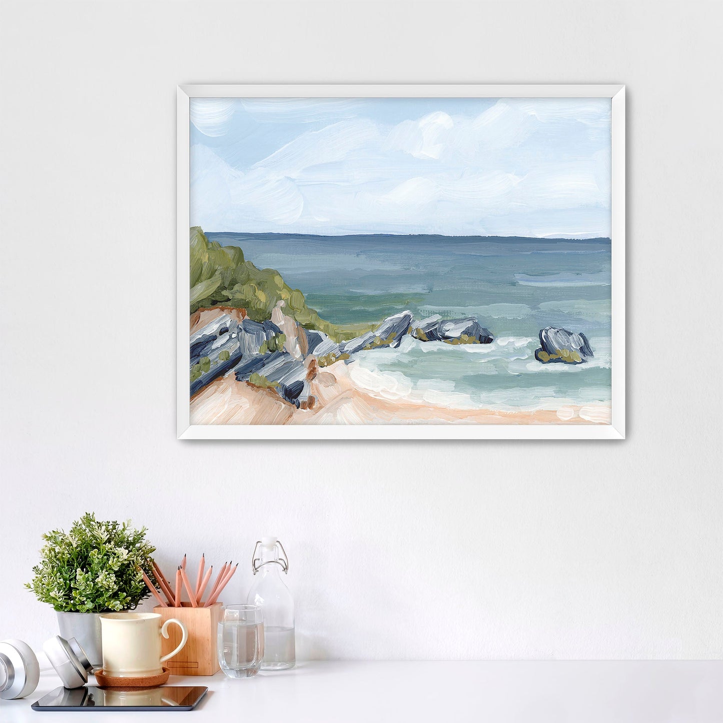 ’Married to the Sea’ Art Print - Paper / 5x7 in / White Frame - Bermuda Coastal Beach - Atlantic Ocean - coast