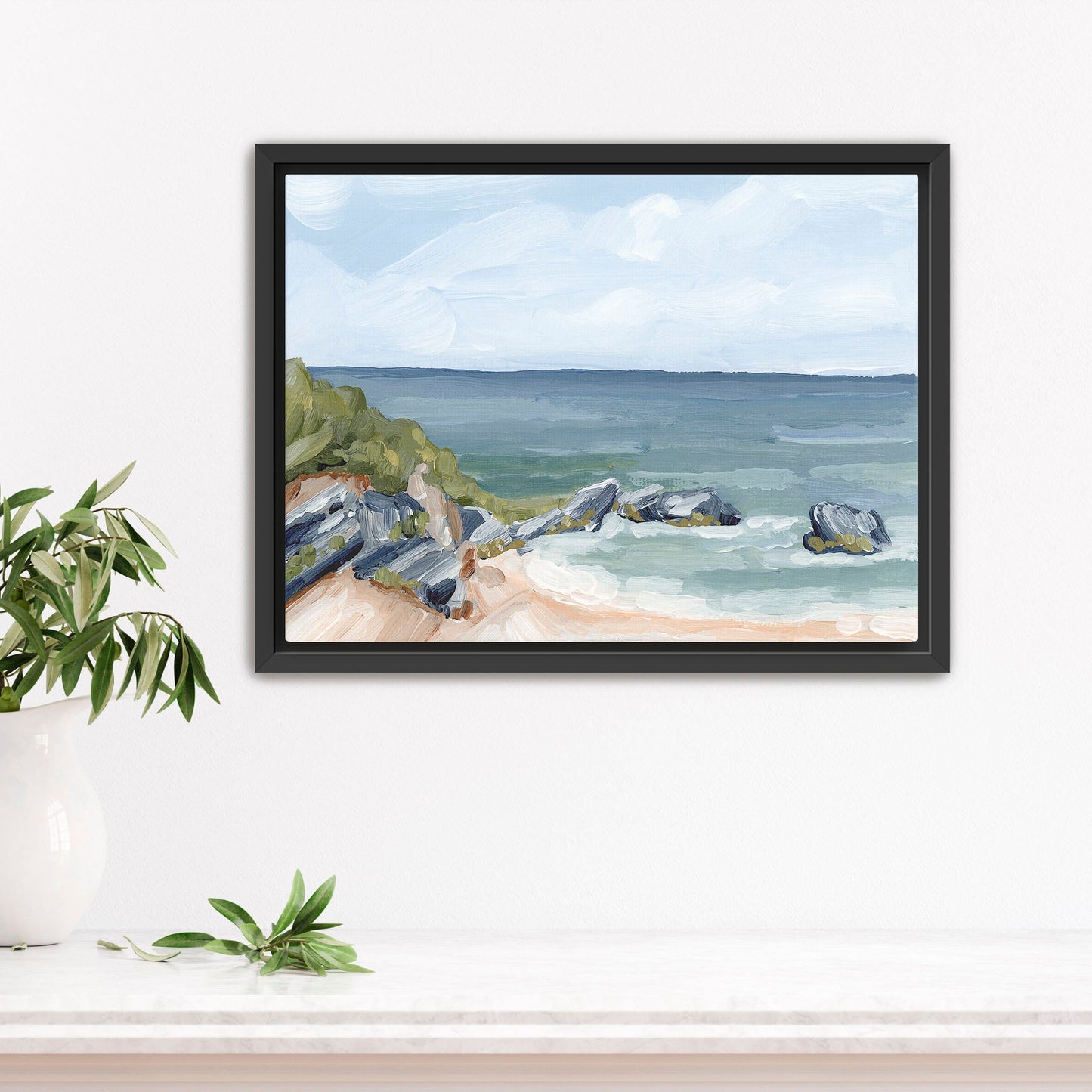 ’Married to the Sea’ Art Print - Stretched Canvas / 8x10 in / Black Frame - Bermuda Coastal Beach - Atlantic Ocean