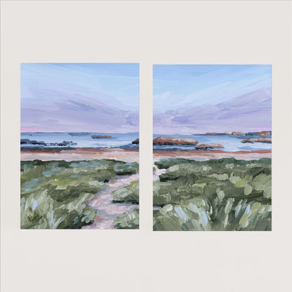 ’Massachusetts Summer’ Diptych Art Print || Set of 2 - Paper / 5x7 in / No Frame - abstract - Artwork - Atlantic