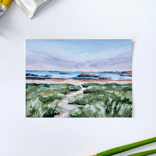 ’Massachusetts Summer’ Original Painting || 5x7 - Coastal Beach - abstract - Acrylic - Artwork - Atlantic Ocean