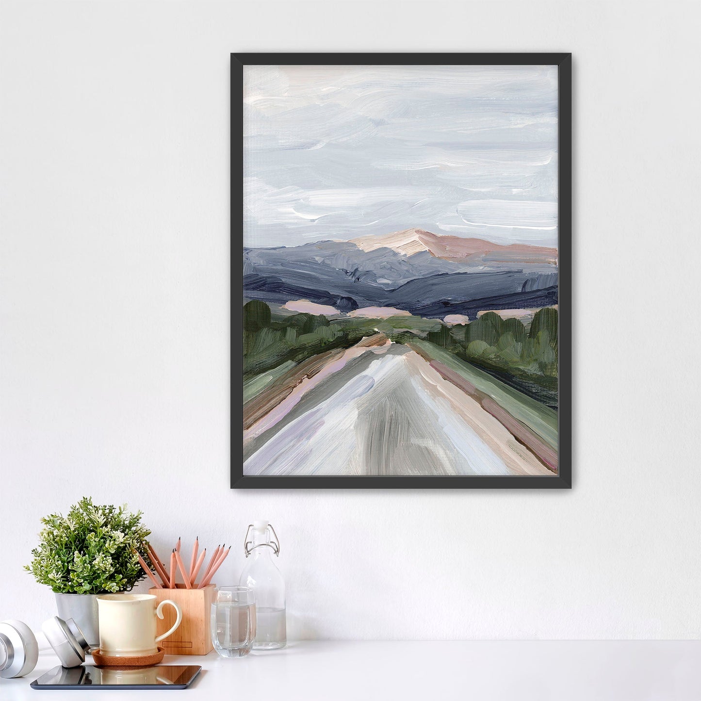 ’Mist on the Mountain’ Art Print - Paper / 5x7 in / Black Frame - Pikes Peak - Artwork - Colorado - Springs - Landscape